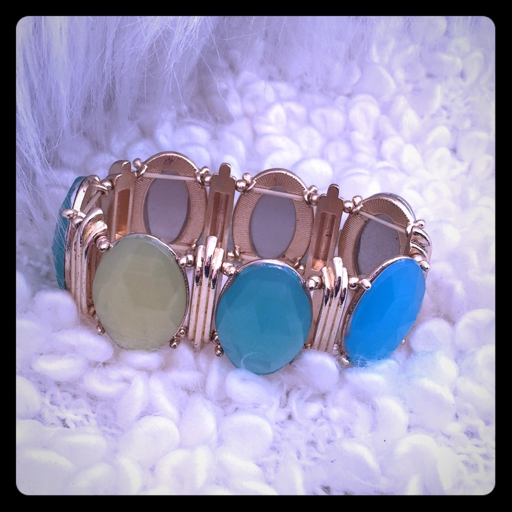 Turquoise and yellow bracelet